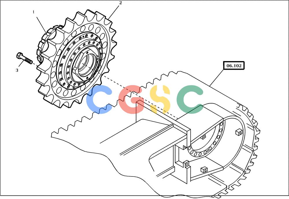 纽荷兰零件查询(EC350) - CRAWLER EXCAVATOR (2/00-) (16.021[001]) - TRAVEL GEAR MOUNTING PARTS (S/N 735003-UP) New Holland Constructuion
