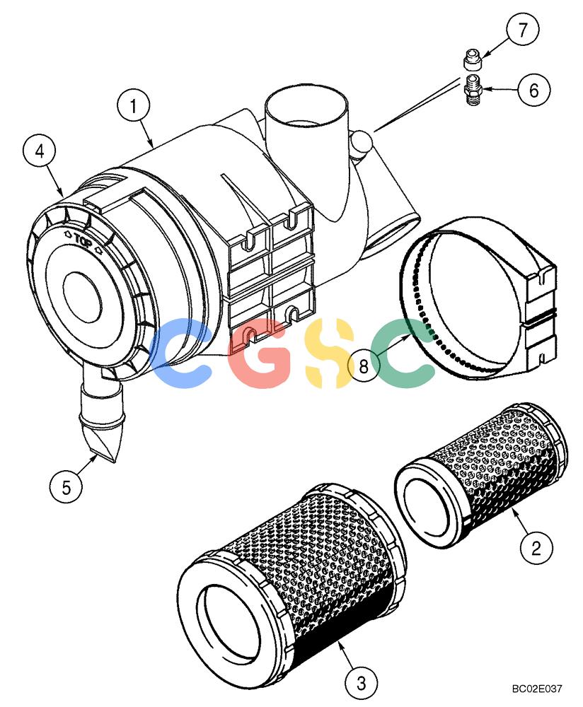 纽荷兰零件查询(DC95) - CRAWLER DOZER (8/04-) (02-07) - AIR CLEANER ASSY New Holland Constructuion