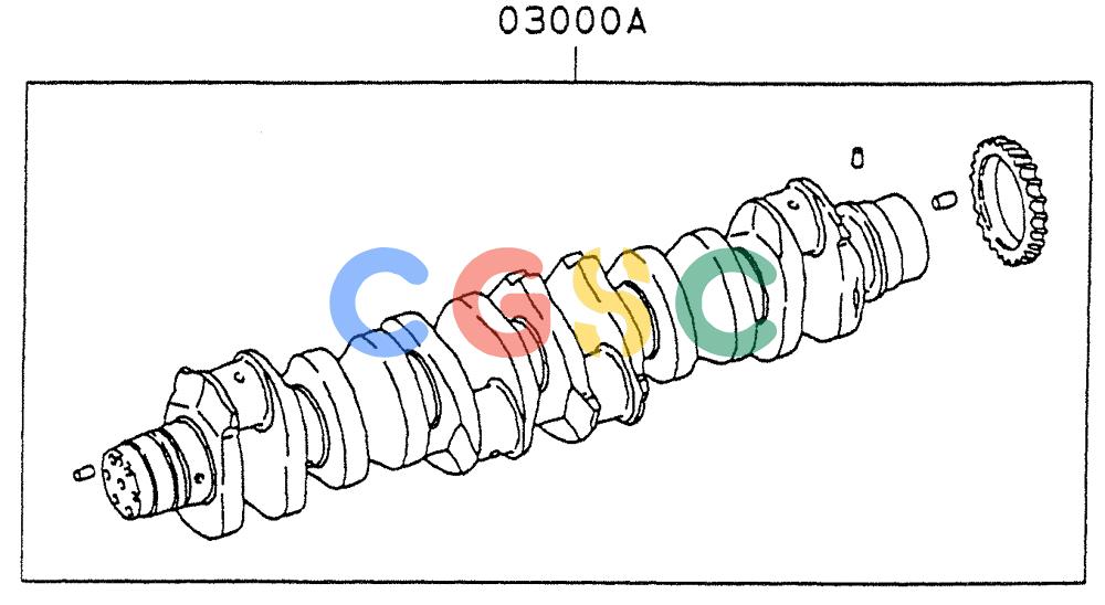 神钢零件查询(6D22-TC) - MITSUBISHI DIESL ENGINE - SK EXCAVATORS (1/06-12/06) (01-004) - SERVICE CRANKSHAFT ASSY Kobelco