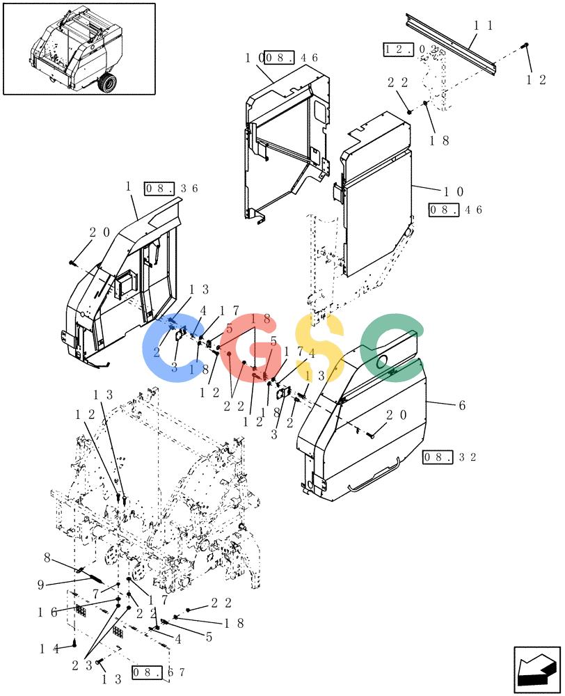 凯斯零件查询(RBX562) - CASE IH ROUND BALER (9/02-7/05) (08.14) - SHIELDS Case Agriculture