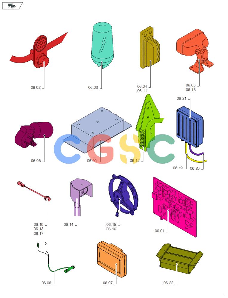 凯斯零件查询(LB433S) - BIG RECTANGULAR BALER (9/08-12/12) (06.00[01]) - PICTORIAL OVERVIEW 1/1 - ELECTRICAL SYSTEM Case Agriculture