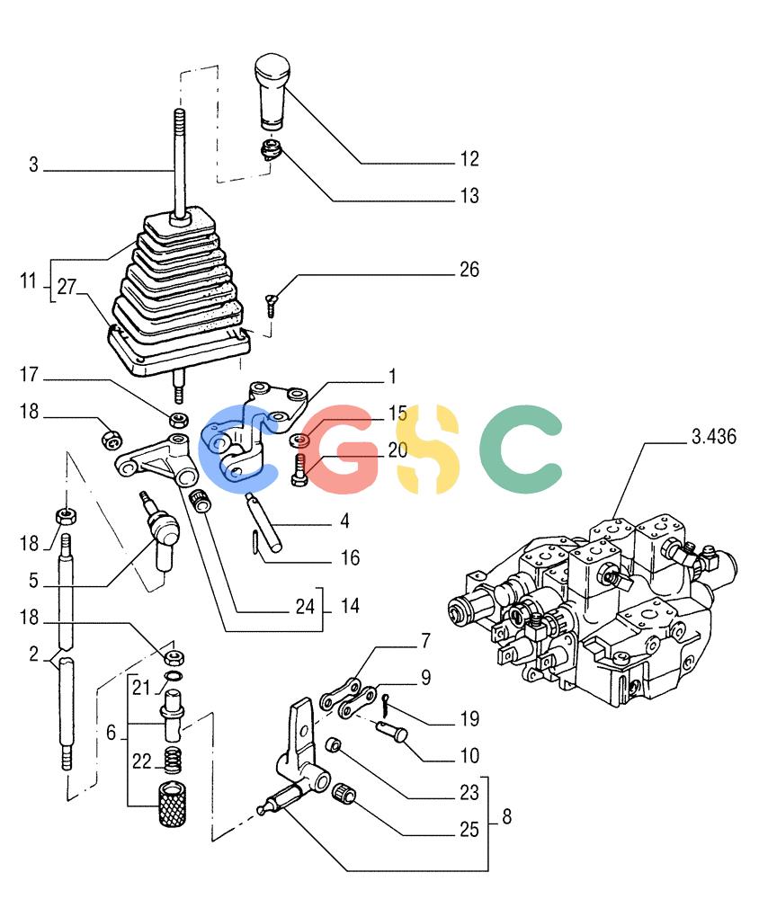 纽荷兰零件查询(FD255) - CRAWLER DOZER (N.A. VERSION) (7/95-) (3.437[03]) - CONTROL VALVE LINKAGE New Holland Constructuion
