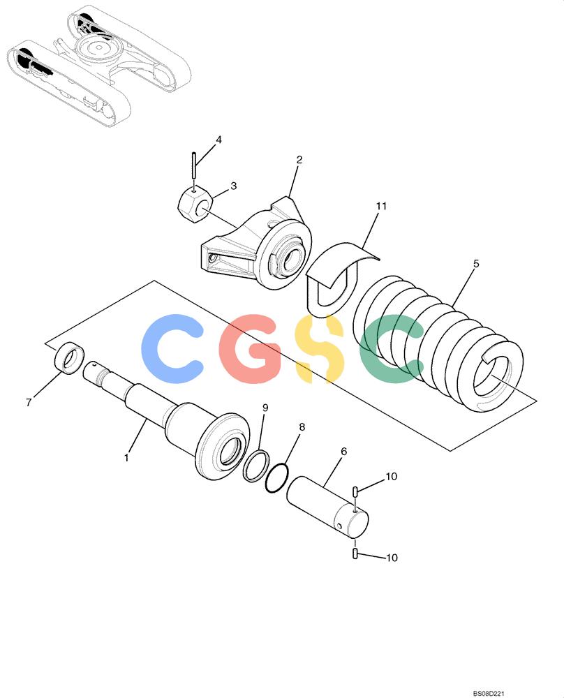 神钢零件查询(ED150) - BLADE RUNNER ACERA SR EXCAVATOR DOZER (TIER 3 ) ASN YL06-01201 (5/08-12/12) (03-05[00]) - IDLER ADJUST ASSEMBLY (YY54D00004F1) Kobelco