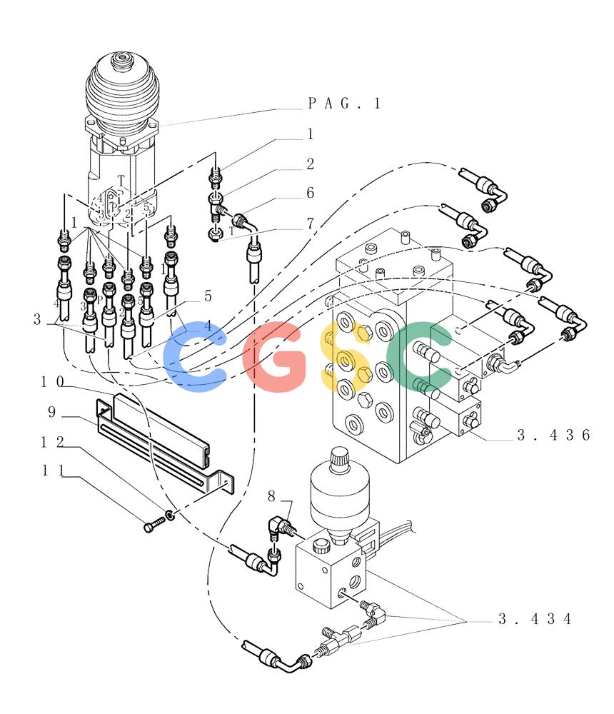 纽荷兰零件查询(DC180LT) - CRAWLER DOZER (5/00-) (3.437[02]) - CONTROL VALVE LINKAGE - PIPING - VERSION (01) New Holland Constructuion