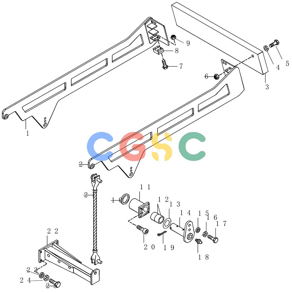 纽荷兰零件查询(AD300) - ARTICULATED DUMP TRUCK (1/01-) (9.653/2A[01]) - ACCESSORIES - SCISSOR REAR GATE New Holland Constructuion