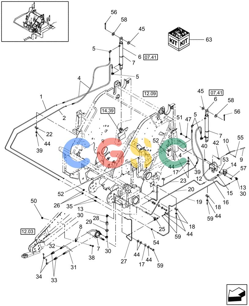 凯斯零件查询(RB564) - CASE IH ROUND BALER (7/07-1/14) (07.40) - HYDRAULICS Case Agriculture