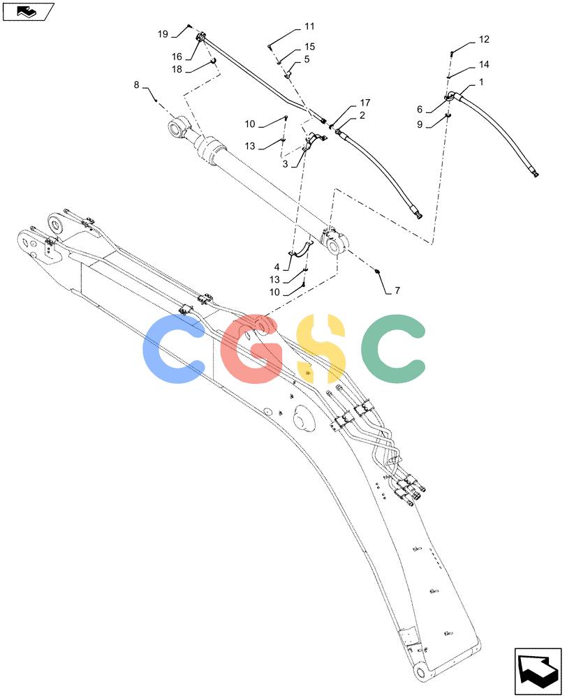 神钢零件查询(ED160 BLADE) - HYDRAULIC EXCAVATOR - ASN LH02-01501 (9/12-12/13) (35.737.AE) - ARM, CYLINDER, HYD. LINE Kobelco