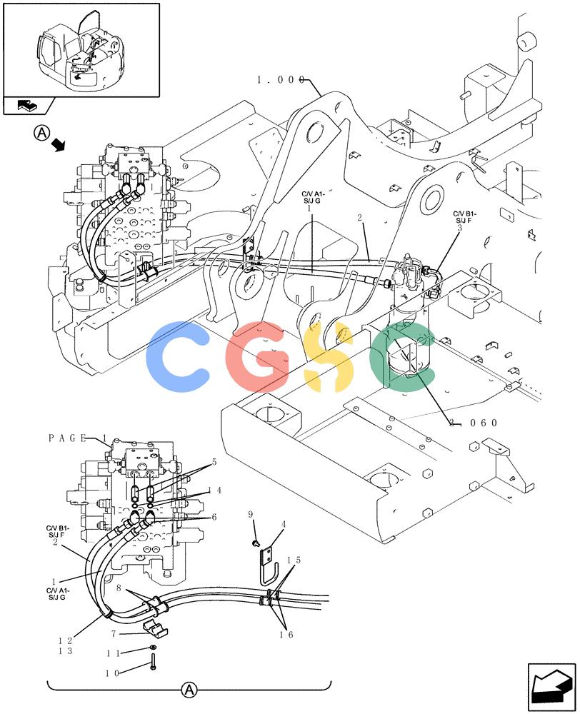 纽荷兰零件查询(E235BSR) - CRAWLER EXCAVATOR (5/07-) (1.050[13]) - PUMP/CONTROL VALVE PIPING New Holland Constructuion