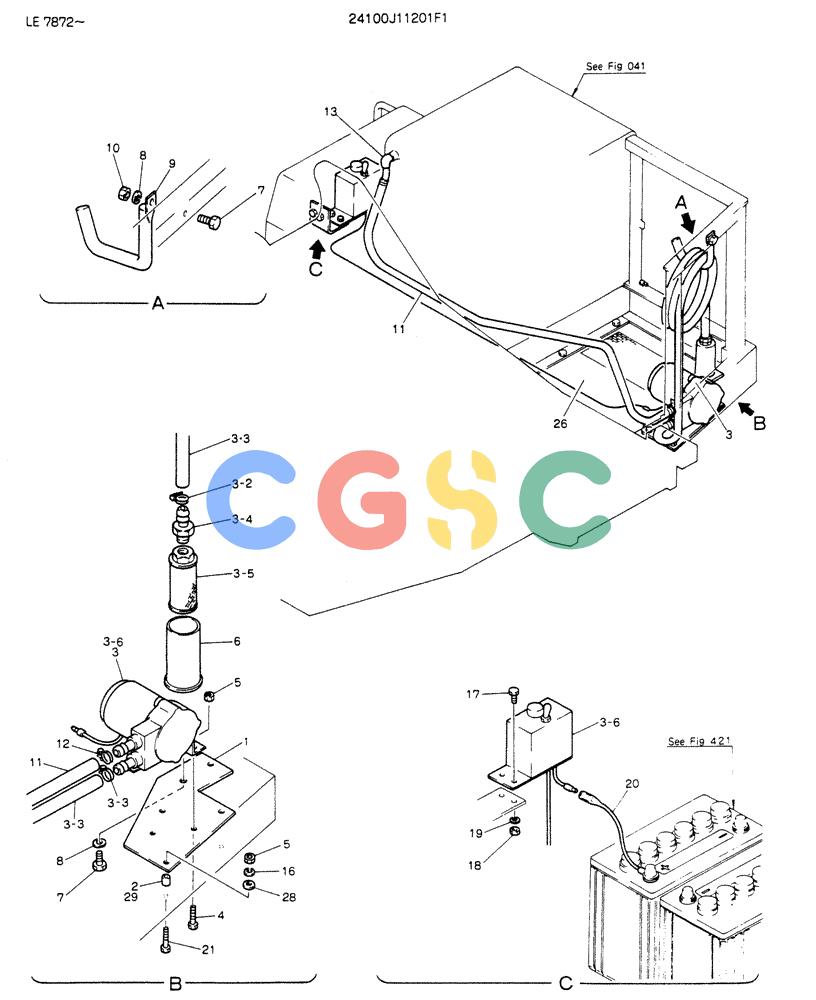 神钢零件查询(K903) - MARK II EXCAVATOR ASN LE7872 (1/88-12/03) (08-001) - PUMP ASSY, FUEL-FOR NORTH EUROPE Kobelco