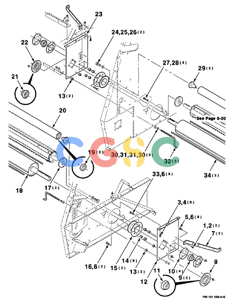 凯斯零件查询(8465) - CASE IH AUTO ROUND BALER (1/91-12/97) (6-18) - ROLLER ASSEMBLY, LOWER, SERIAL NUMBER CFH0077006 AND LATER Case Agriculture