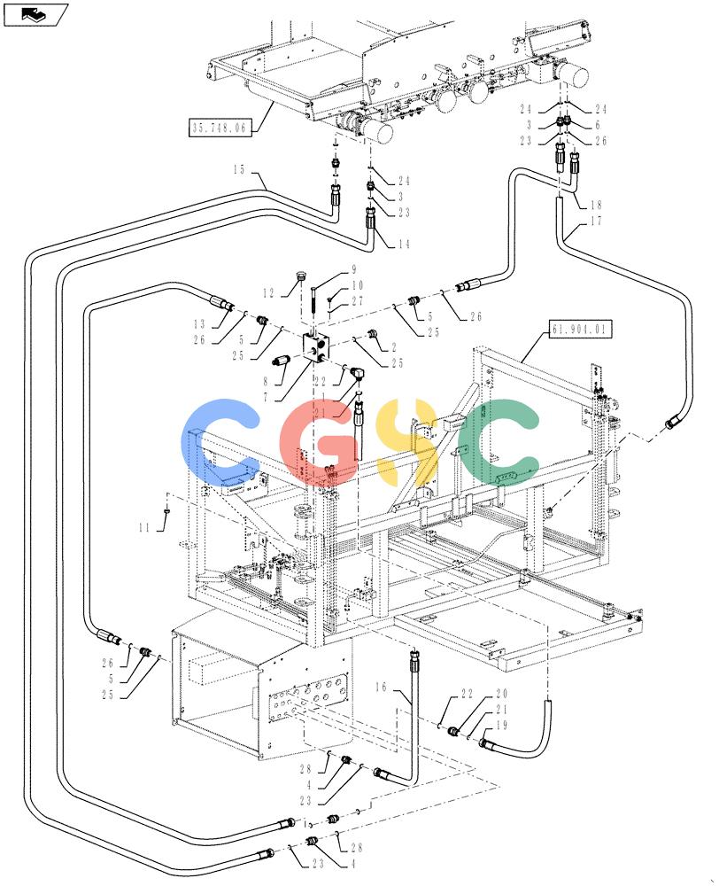 凯斯零件查询(810) - FLEX-AIR APPLICATOR - 2012 (2/12-) (35.748.05) - CONVEYOR HYDRAULICS Case Agriculture
