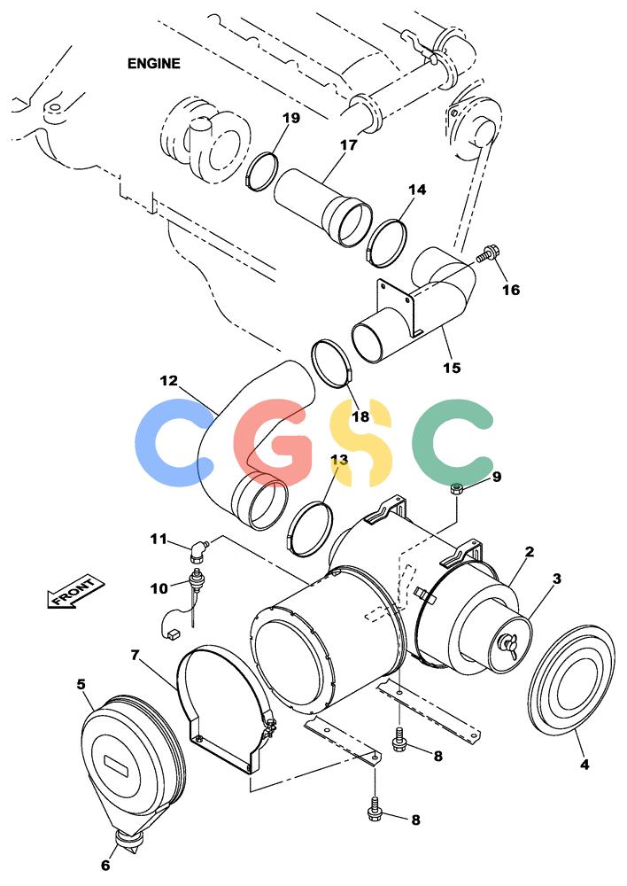 纽荷兰零件查询(E805) - CRAWLER EXCAVATOR TIER 3 (7/06-) (02-002-00[01]) - AIR FILTRATION New Holland Constructuion