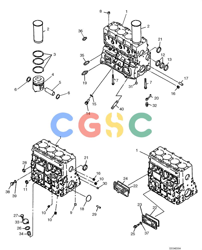 纽荷兰零件查询(E130) - CRAWLER EXCAVATOR (N.A.) (1/06-) (02 -24[00]) - CYLINDER BLOCK New Holland Constructuion