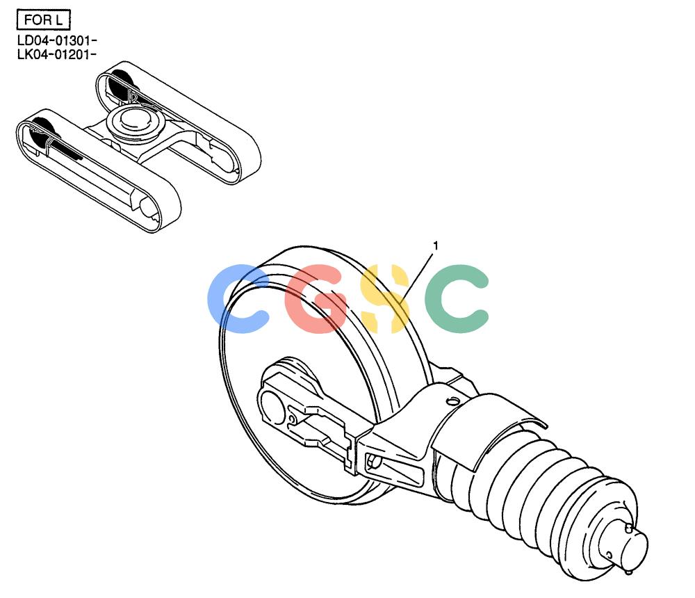 纽荷兰零件查询(E135SR) - CRAWLER EXCAVATOR ASN YY04-06254 (02-005) - IDLER ASSY, CRAWLER (FOR L) New Holland Constructuion