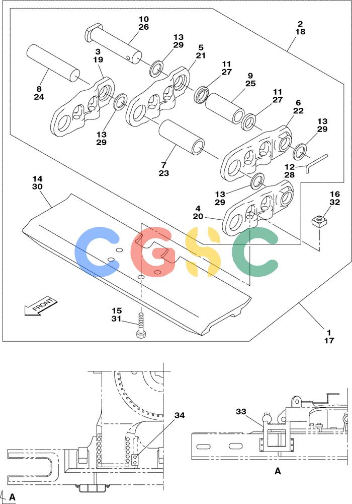 纽荷兰零件查询(E805) - CRAWLER EXCAVATOR (1/05-) (05-011-00[01]) - STEEL TRACK - 650 MM (25-5/8 IN) New Holland Constructuion