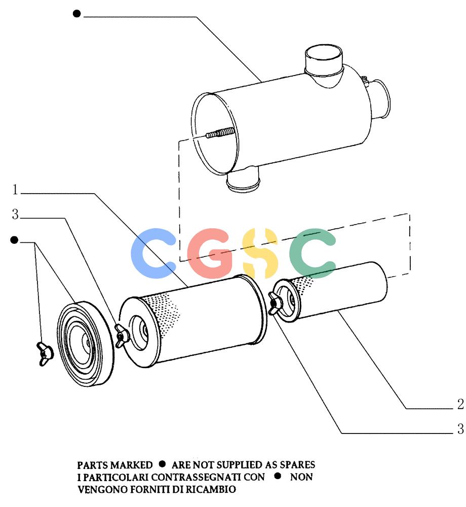 纽荷兰零件查询(FD145) - CRAWLER DOZER (N.A. VERSION) (10/98-) (0.540[02]) - DRY AIR CLEANER New Holland Constructuion