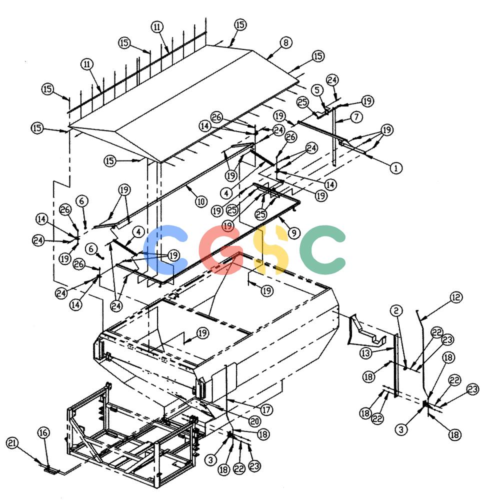凯斯零件查询(FLEX-AIR) - APPLICATOR (1995-1997) (2/95-2/97) (05-002) - FLIP TOP GROUP, MID Case Agriculture