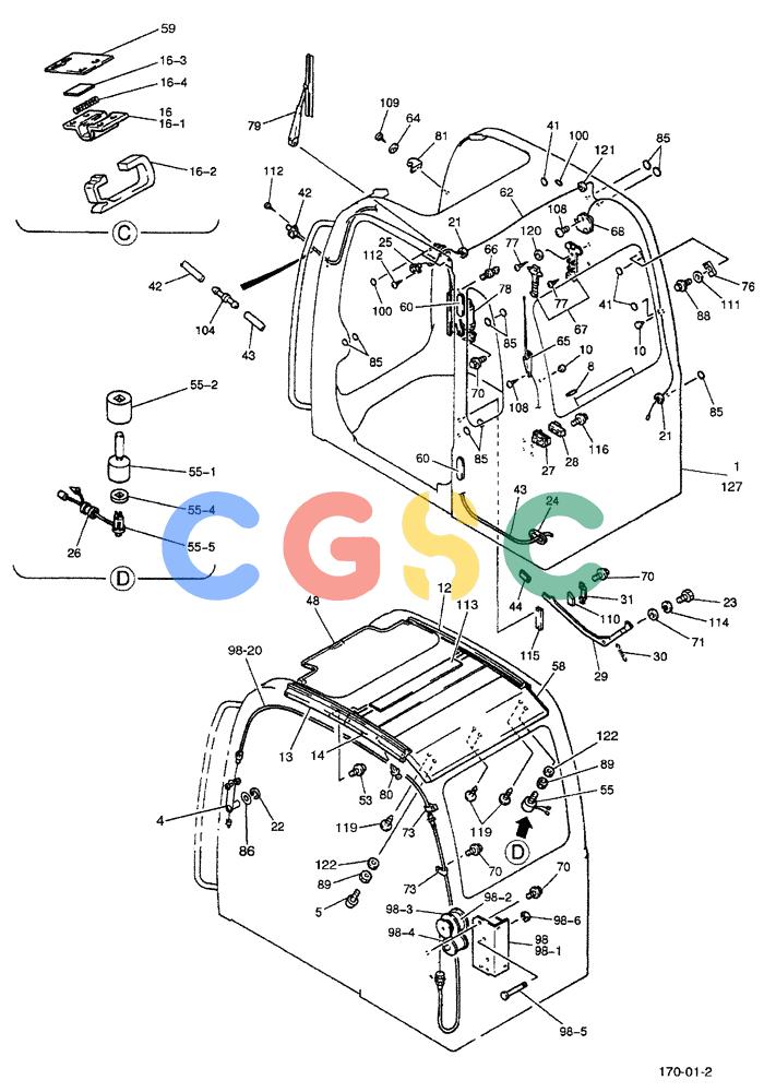 神钢零件查询(ED190LC-6E) - BLADE RUNNER EXCAVATOR/DOZER BTW YL03U0136 - YL03U0292 (1/05-12/06) (01-053[02]) - CAB ASSEMBLY Kobelco