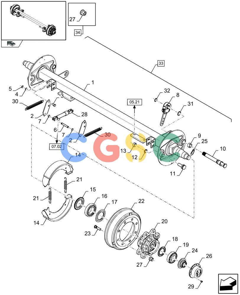 凯斯零件查询(LB433S) - BIG RECTANGULAR BALER (9/08-12/12) (05.30[01]) - LARGE STEERED TANDEM AXLE, HYDRAULIC BRAKE, FRONT - NOT FOR NA - D800 Case Agriculture