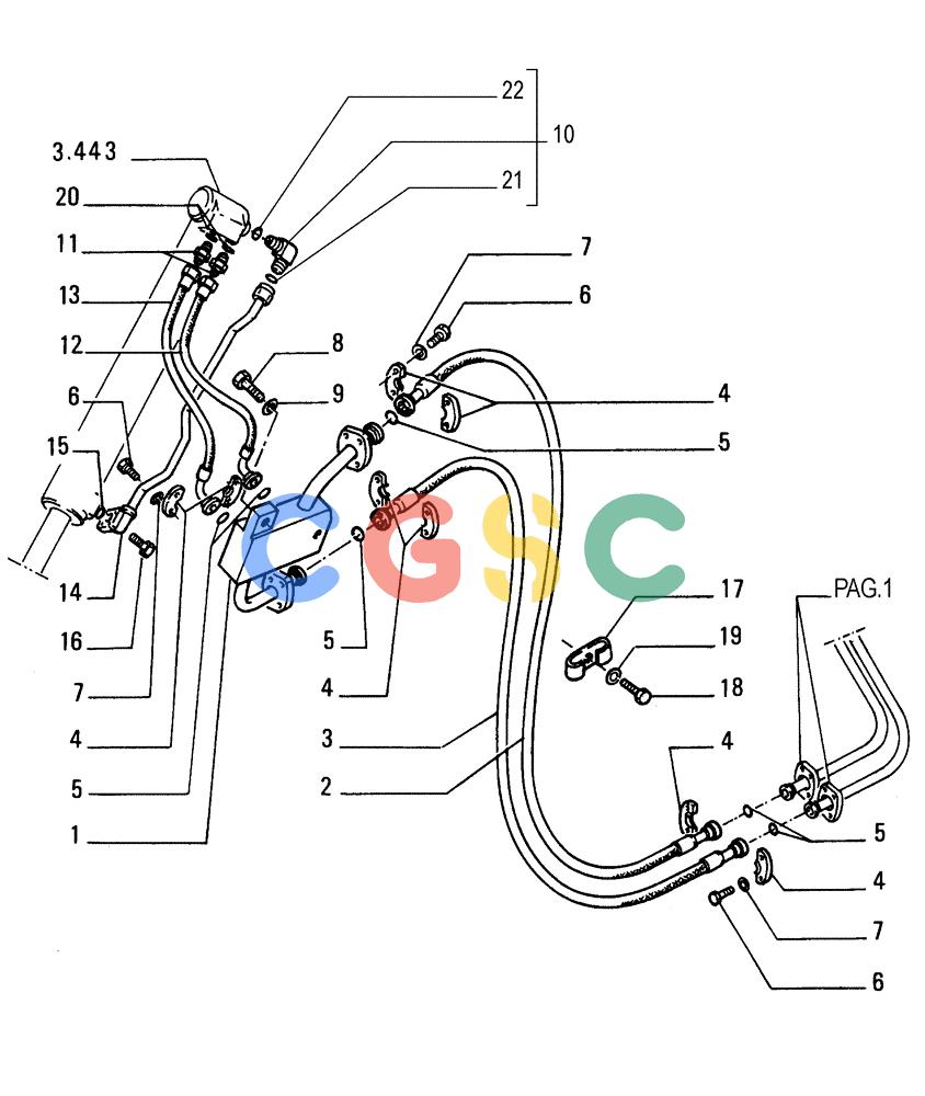 纽荷兰零件查询(FD255) - CRAWLER DOZER (N.A. VERSION) (7/95-) (3.440[02]) - LIFT CYLINDERS PIPING New Holland Constructuion