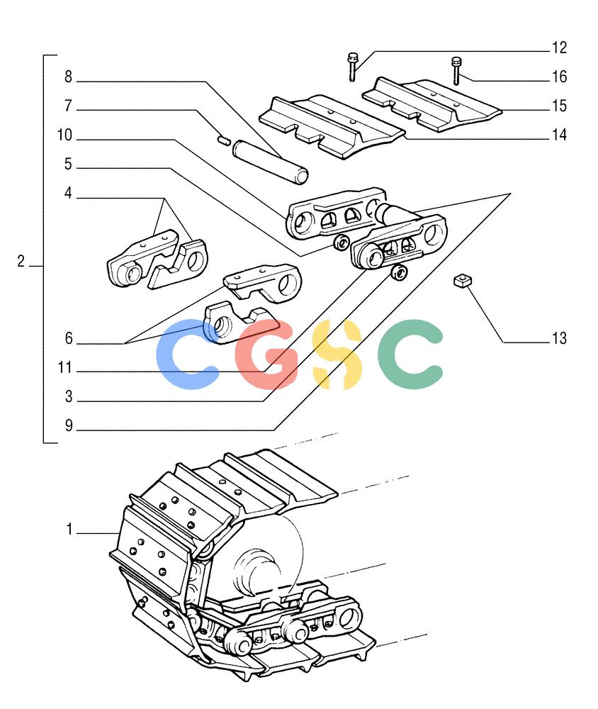 纽荷兰零件查询(FD255) - CRAWLER DOZER (N.A. VERSION) (7/95-) (9.349[01]) - SALT TRACK CHAIN - SHOES (1GR.L=600MM) - OPTIONAL CODE 76071326 New Holland Constructuion