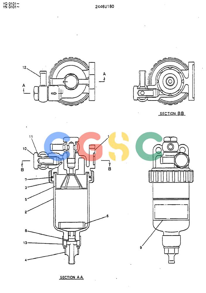 神钢零件查询(MD200BLC) - EXCAVATOR BTW YQ0101 - YQ0564 (1/80-12/06) (05-007) - FILTER ASSY Kobelco