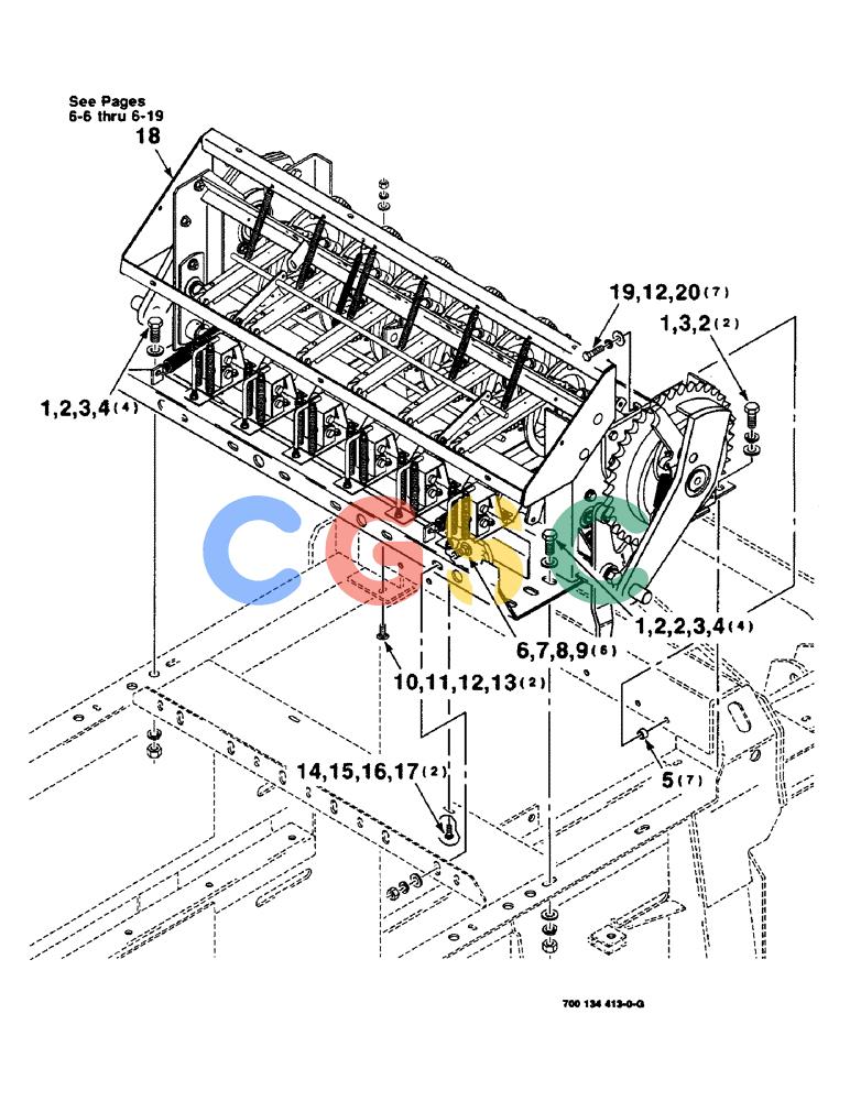 凯斯零件查询(8590) - CASE IH LARGE RECTANGULAR BALER (EUROPE) (1/97-12/98) (6-04) - KNOTTER MOUNTING ASSEMBLY Case Agriculture