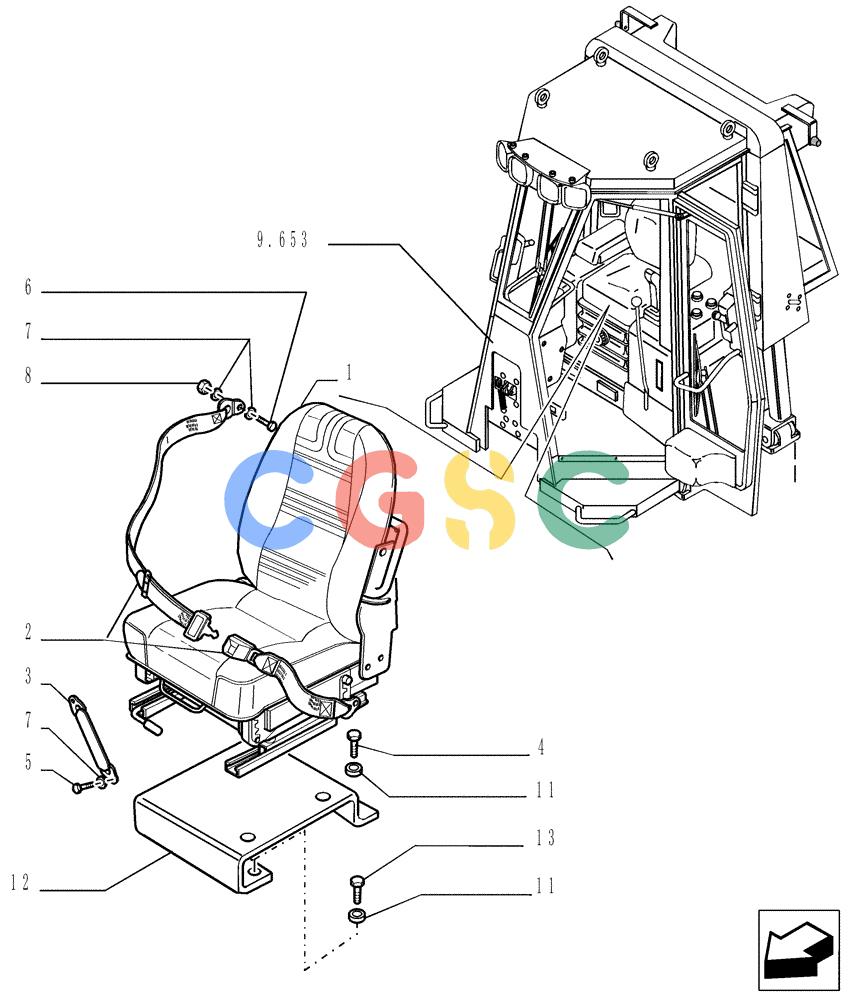 纽荷兰零件查询(D150) - CRAWLER DOZER (1/05-) (9.668[01]) - SEAT WITH ELASTIC SUSPENSION - OPTIONAL CODE 784335001 New Holland Constructuion