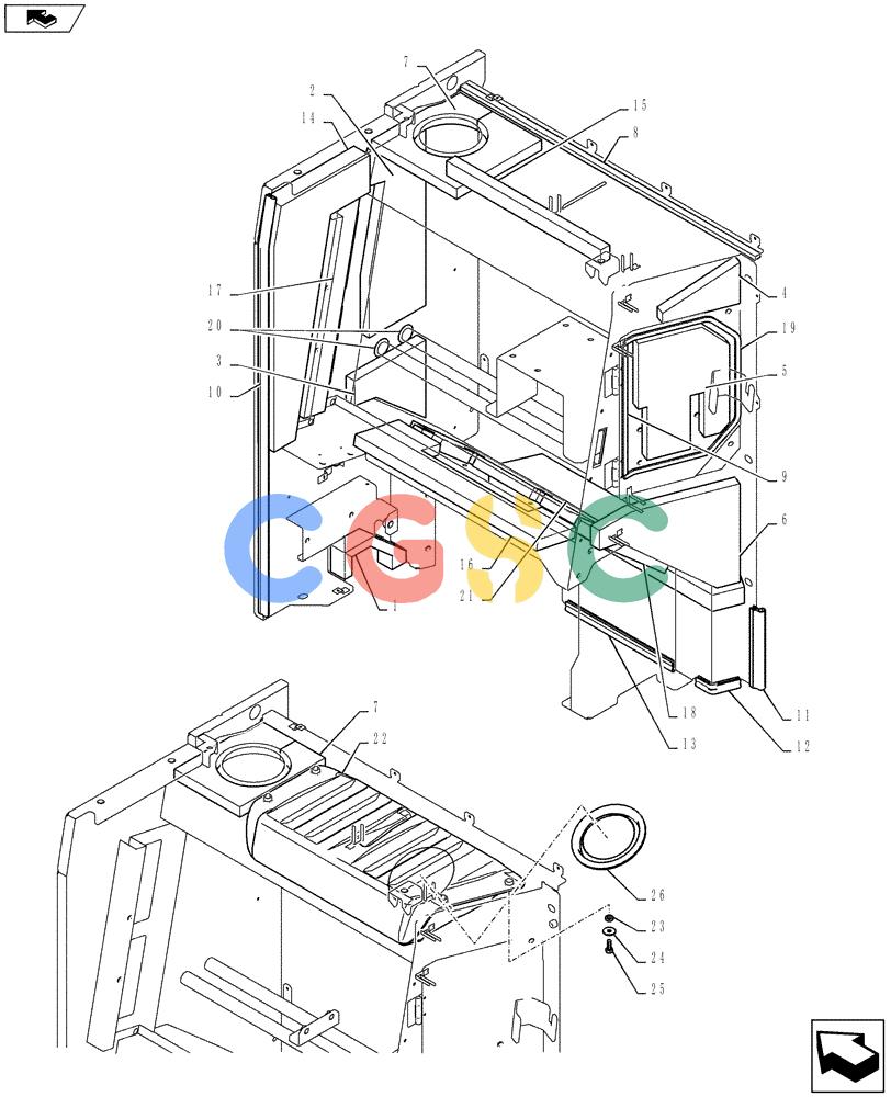 纽荷兰零件查询(E135BSRLC) - CRAWLER EXCAVATOR ASN YH06-08001 (01-069[15]) - GUARD INSTALLATION New Holland Constructuion