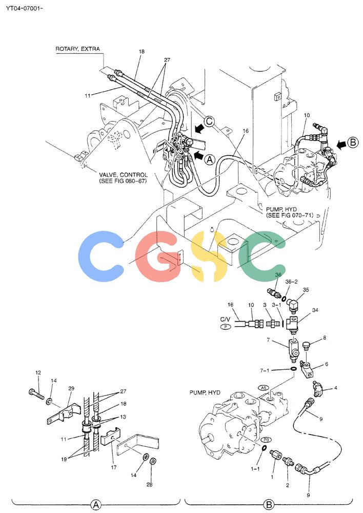 神钢零件查询(BREAKER) - NIBBLER/BREAKER ATTACHMENT - SK70SR-1E/SK70SR-1ES ASN YT04-07001 (9/04-) (01-014[01]) - HYD LINES, UPP (EXTRA + NIBBLER & BREAKER) Kobelco