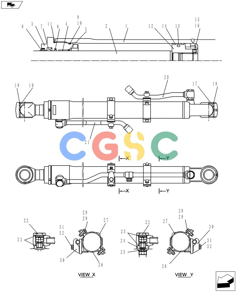 纽荷兰零件查询(E70BSR) - COMPACT CRAWLER EXCAVATOR ASN YT06-18001 (03-031[02]) - BUCKET CYLINDER INSTALLATION New Holland Constructuion