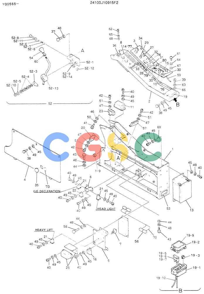 神钢零件查询(K907LC) - MARK II EXCAVATOR ASN YQ0565 (NA) (1/87-12/03) (05-009) - PANEL ASSY, INSTAL Kobelco