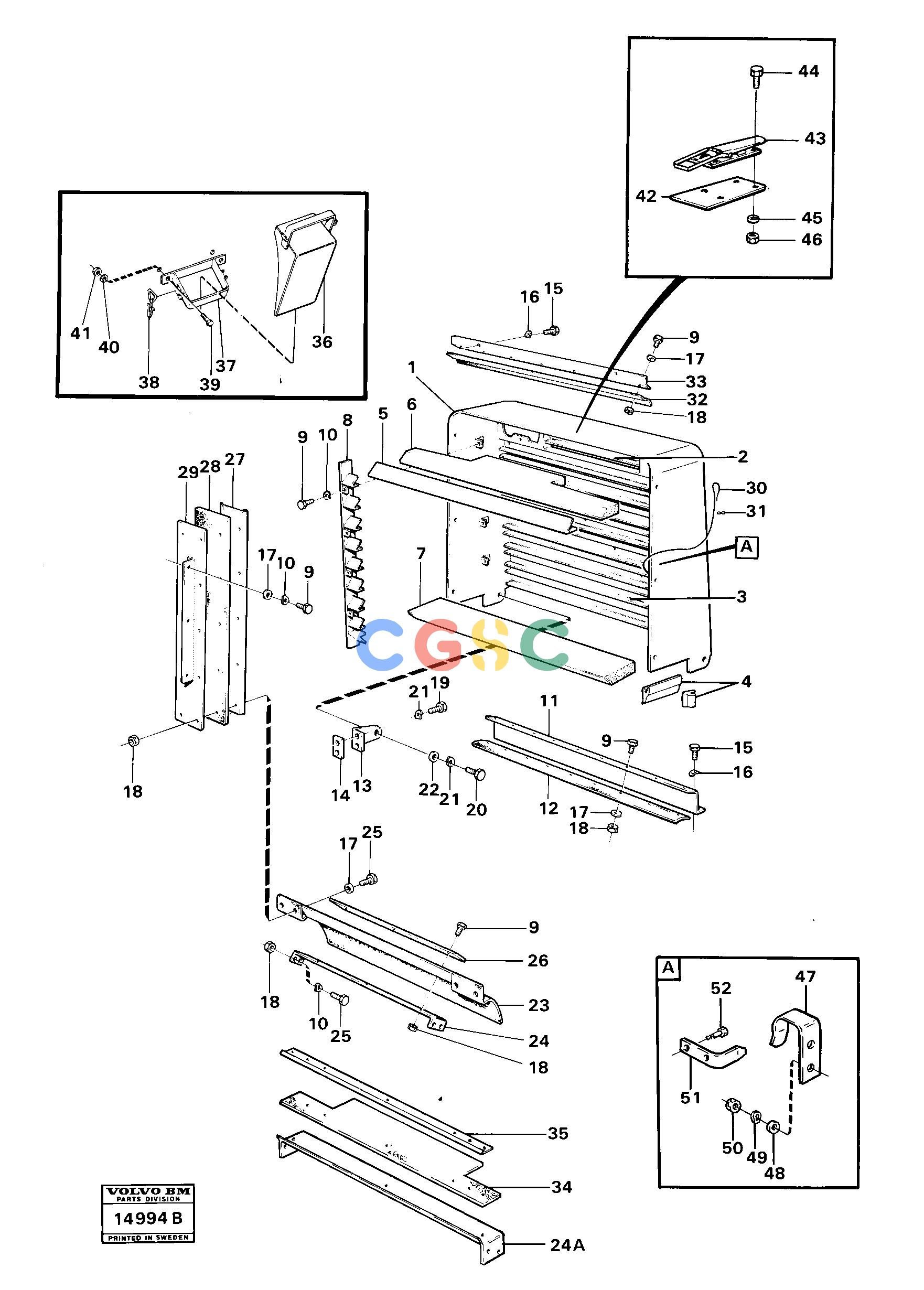沃尔沃零件查询4300 Radiator casing430033100-33105VOE33100NoneAutodata Volvo online