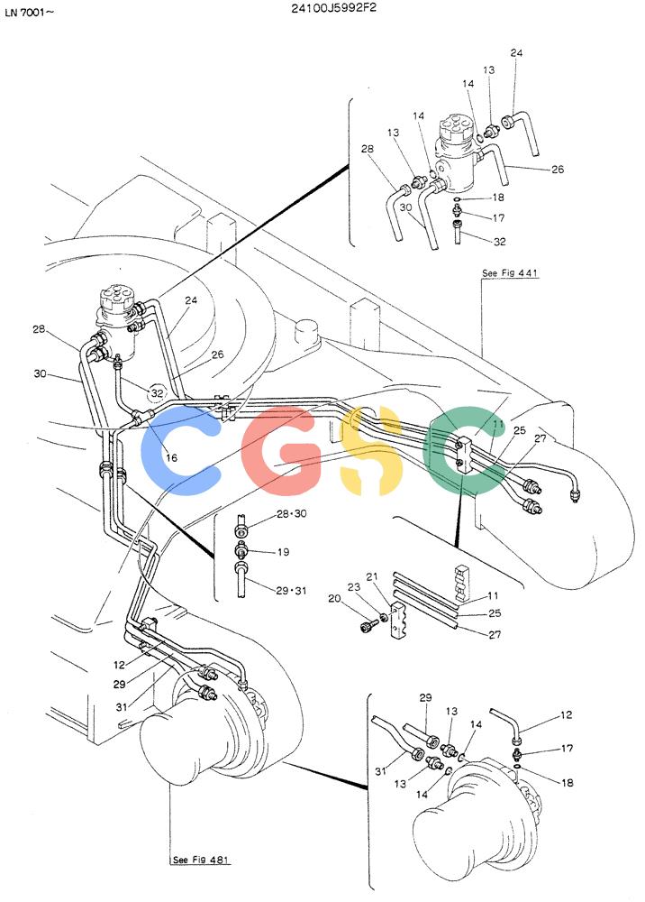 神钢零件查询(K907DLC) - EXCAVATOR ASN YG0501 (1/86-12/03) (06-010) - HYDR LINES, LOW P/N 24100J5992F2 Kobelco