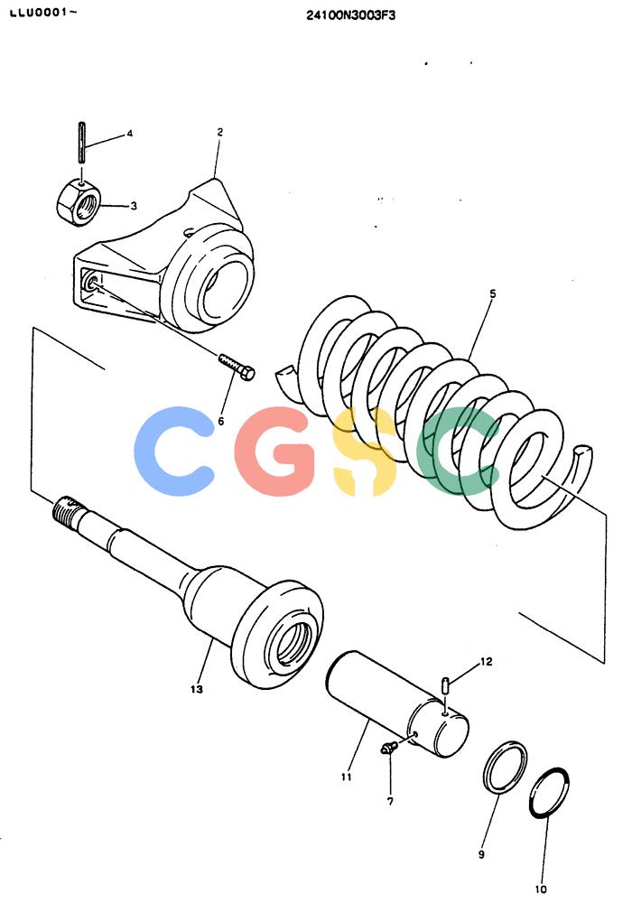神钢零件查询(MD240BLC) - EXCAVATOR BTW LLU0001 - LLU0300 (1/80-12/06) (06-005) - SPRING ASSY, TRACK Kobelco