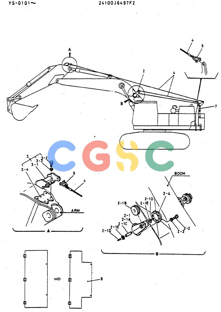 神钢零件查询(MD400LC) - EXCAVATOR BTW YS0101 - YS0200 (1/80-12/06) (01-003) - COUNTER-WEIGHT, REMOVE Kobelco