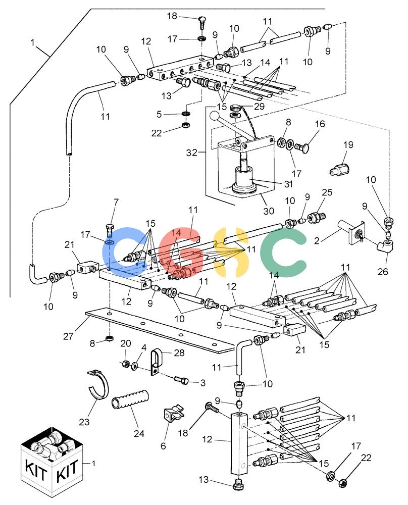 凯斯零件查询(SBX550) - CASE IH SQUARE BALER (11/01-8/08) (045) - MANUAL OILER KIT Case Agriculture