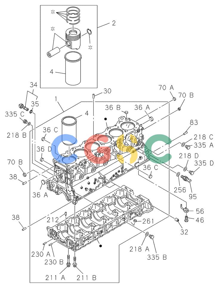 纽荷兰零件查询(E805) - CRAWLER EXCAVATOR TIER 3 (7/06-) (02-012-01[01]) - CYLINDER BLOCK New Holland Constructuion