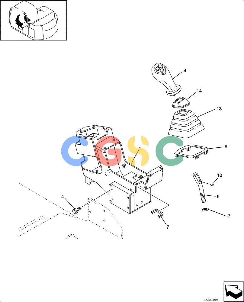 纽荷兰零件查询(EH130) - CRAWLER EXCAVATOR (3/04-) (09 -23[00]) - CONTROL BOX ASSY (RIGHT HAND) New Holland Constructuion