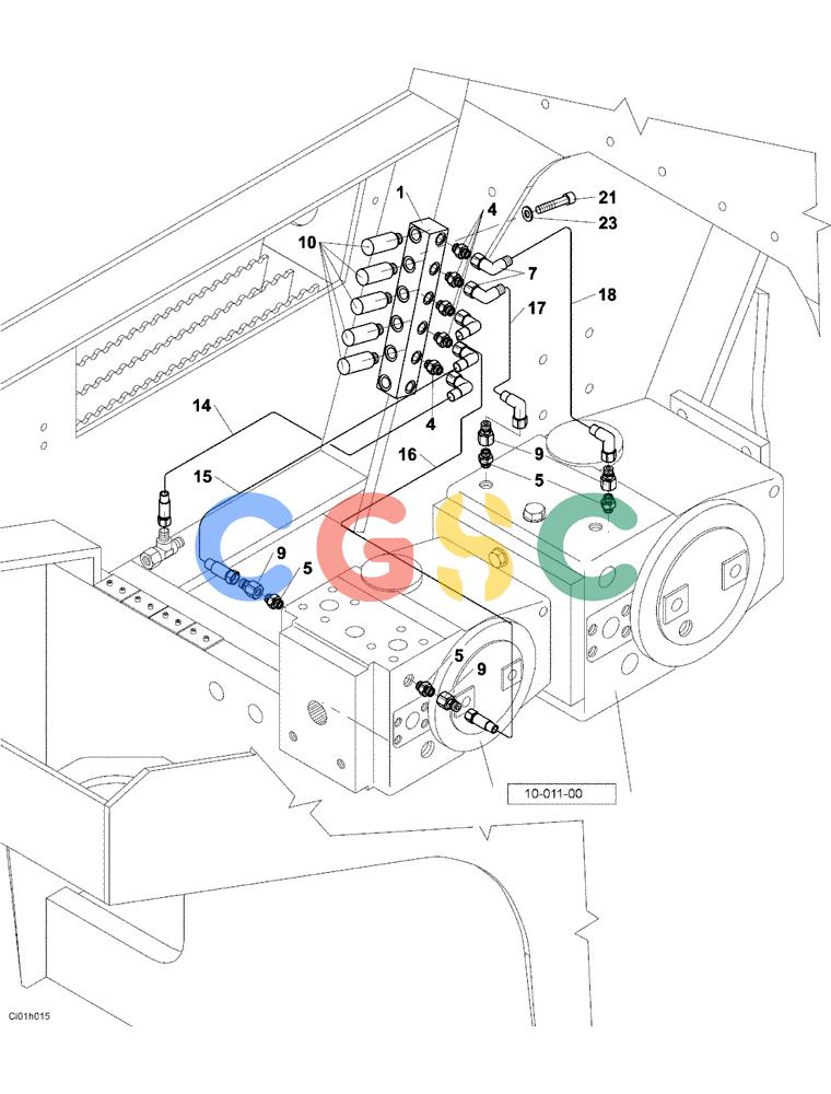 纽荷兰零件查询(CV2500) - VIBRATORY ROLLER (10-009-00[01]) - HYDRAULIC CIRCUIT PRESSURE TEST POINT New Holland Constructuion