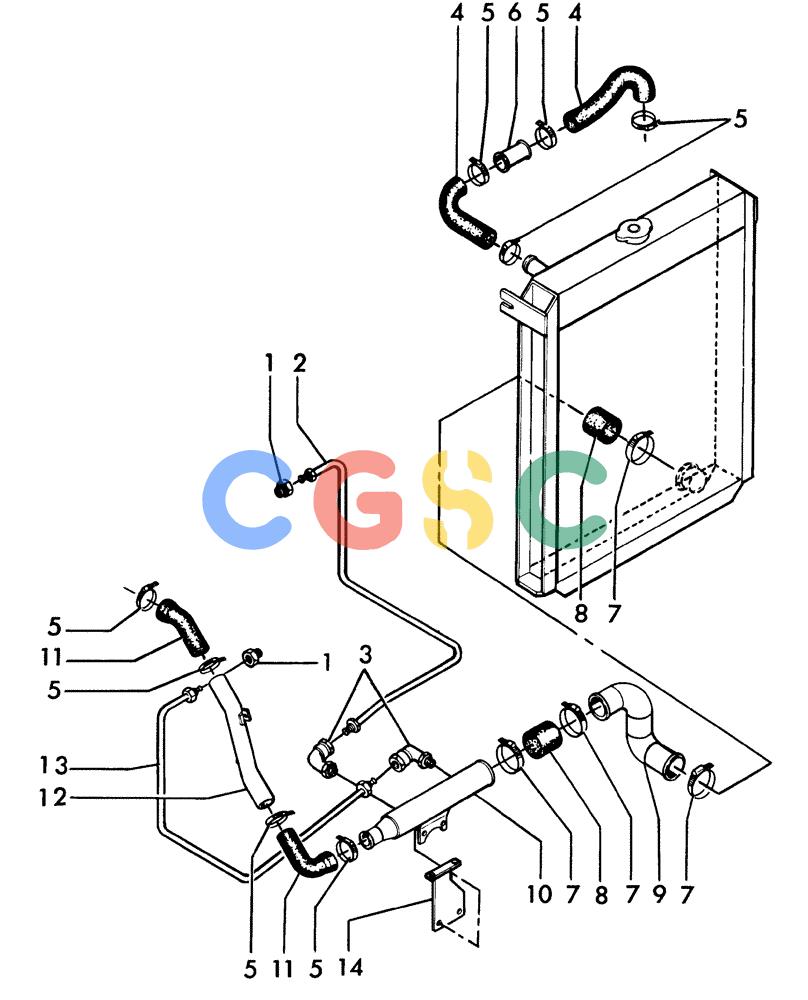 纽荷兰零件查询(H48) - RICHIER EXCAVATOR (1/74-12/84) (08C01) - OIL COOLING CIRCUIT, ENGINE New Holland Constructuion