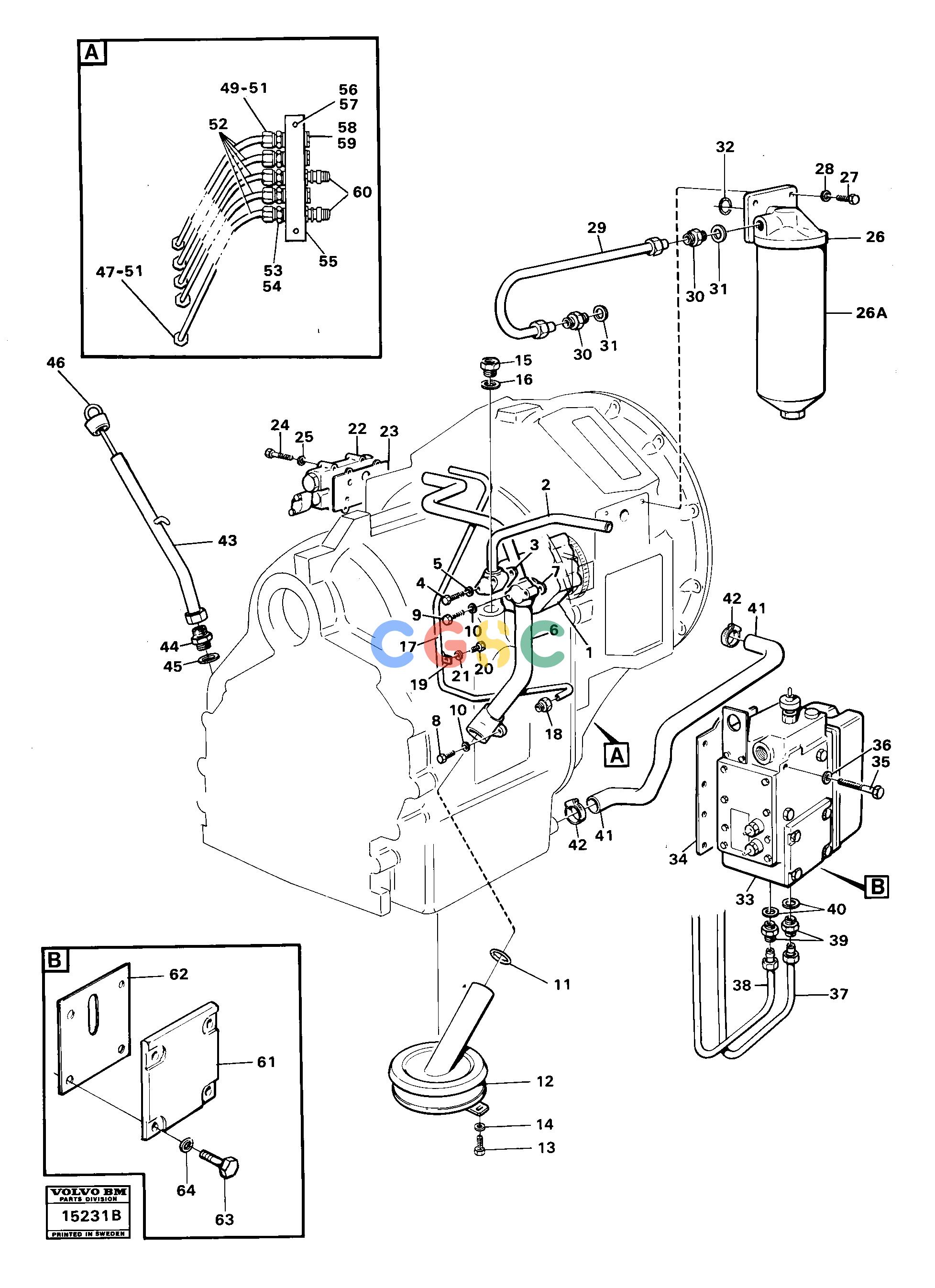 沃尔沃零件查询4500 Hydraulic lines, valves and filter Tillv Nr -26004500 NoneNoneNoneAutodata Volvo online