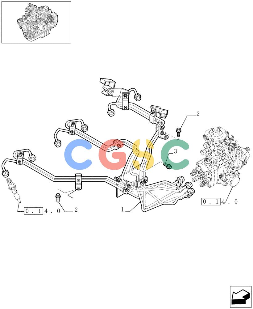 神钢零件查询(F4GE9684C J600) - ENGINE 504124795 - 920019900 (1/13-) (0.14.9[01]) - INJECTION EQUIPMENT - PIPING (504062761) Kobelco