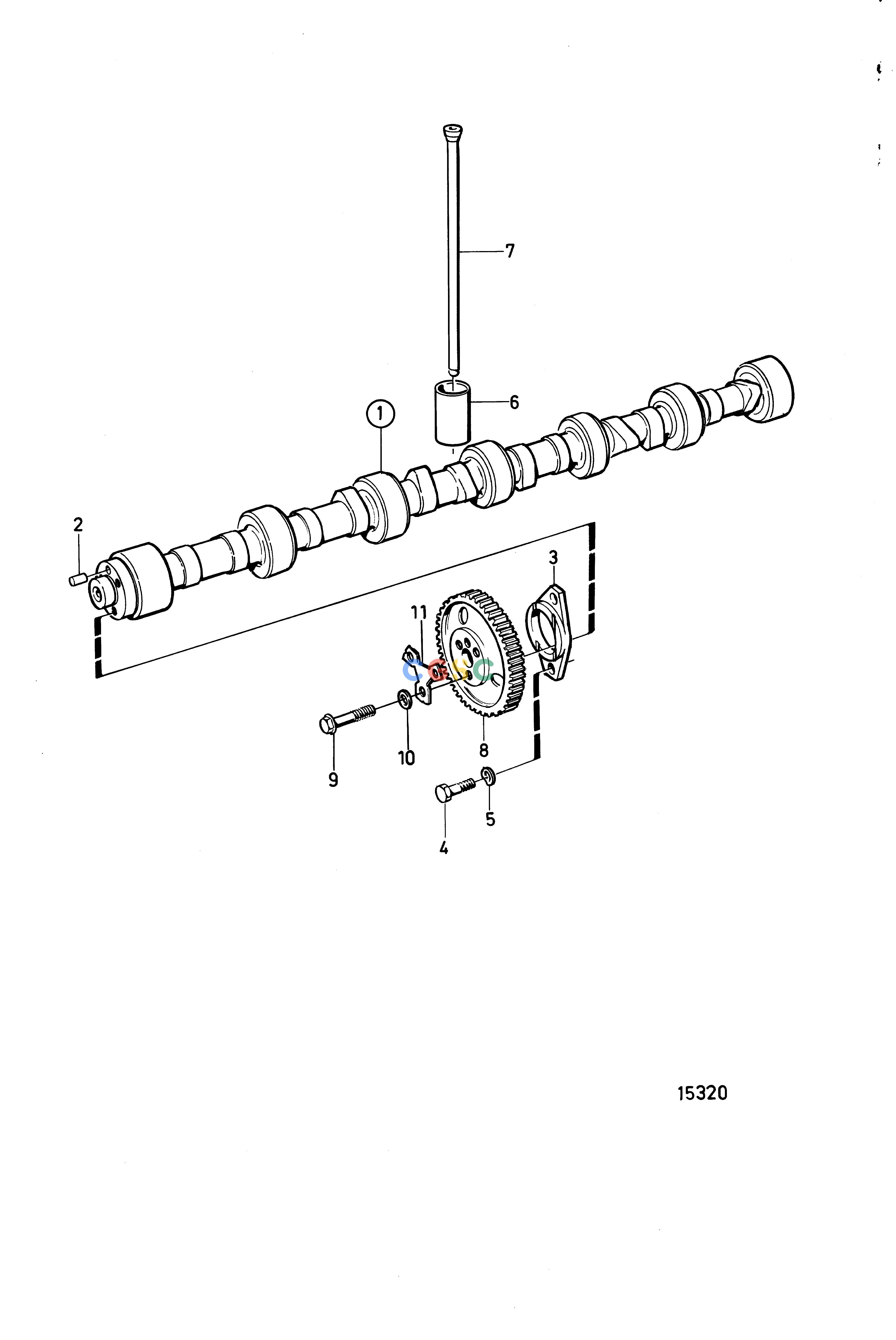 沃尔沃零件查询TMD102A; TAMD102A; TAMD102DEngineCamshaftEPC Volvo Penta Parts catalog