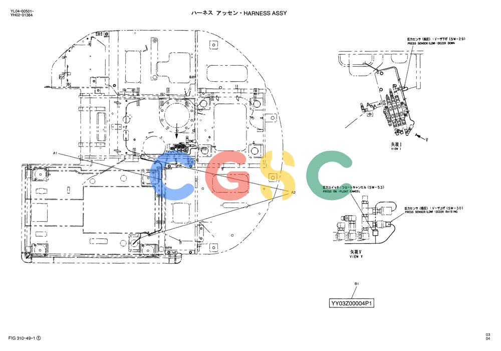 神钢零件查询(ED150-1E) - BLADE RUNNER EXCAVATOR/DOZER ASN YL05-00555 (11/03-12/04) (01-021[01]) - HARNESS ASSY Kobelco