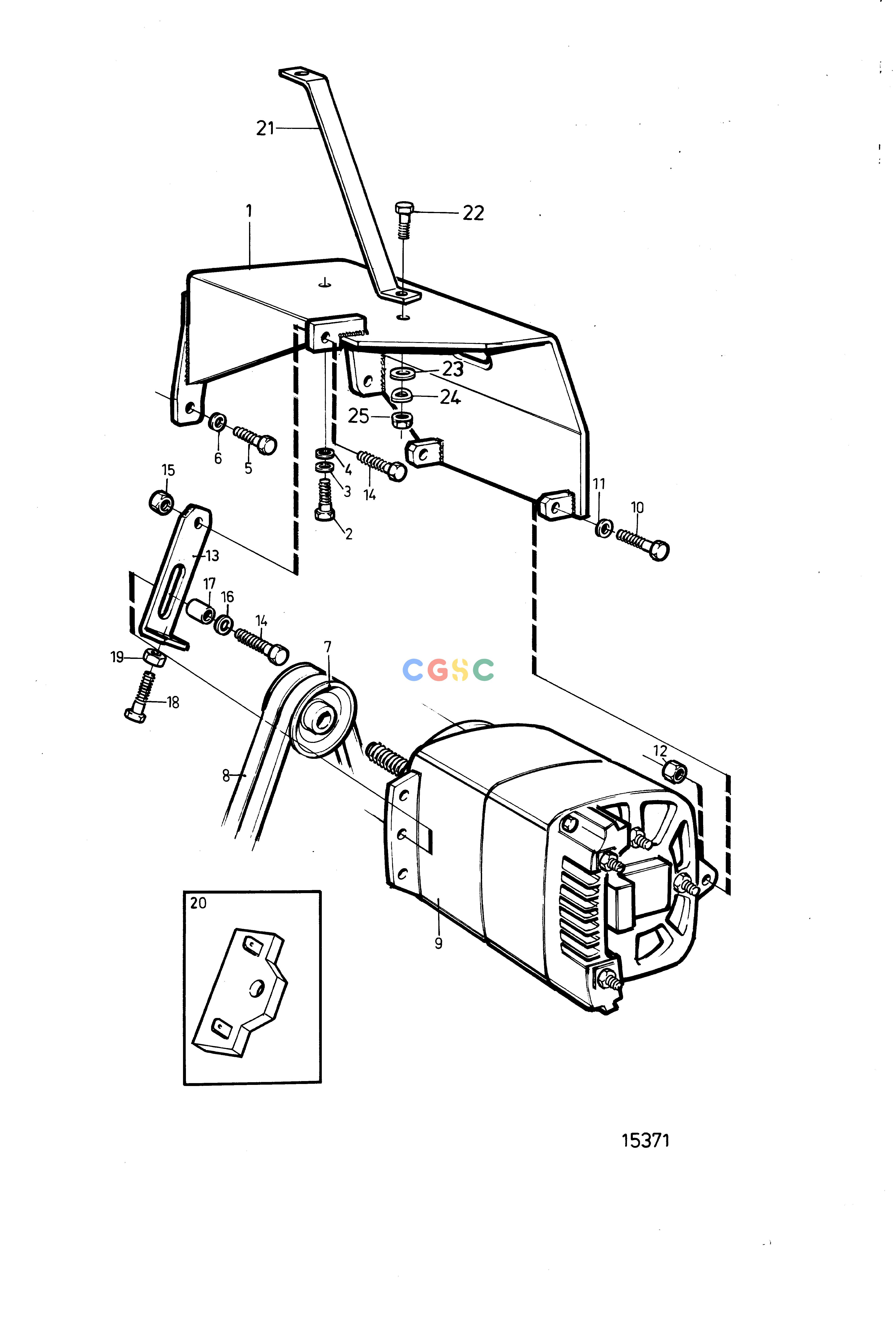 沃尔沃零件查询TMD121C; TAMD121C; TAMD121D; TAMD122C; TAMD122DElectrical SystemExtra AlternatorEPC Volvo Penta Parts catalog