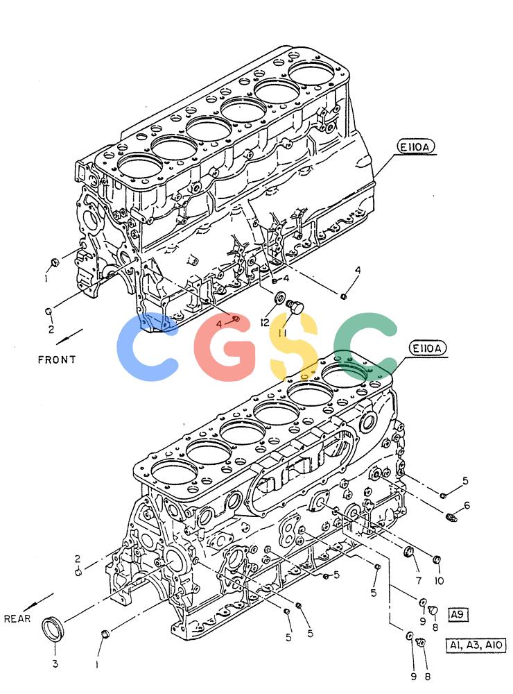 神钢零件查询(FD6(T)14) - NISSAN DIESEL ENGINE ASN 050001 - LK400 & LK500A (1/06-12/06) (01-004) - CYLINDER BLOCK "PLUG" Kobelco