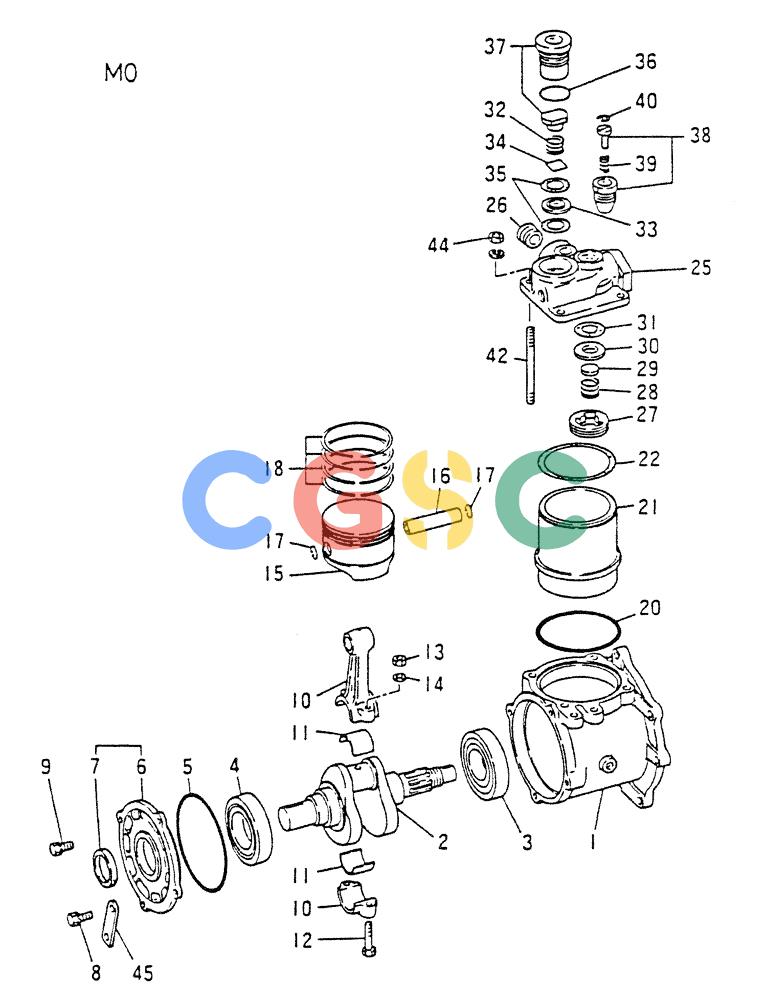神钢零件查询(8DC9-T) - MITSUBISHI DIESEL ENGINE - K914 & K975 (1/79-12/06) (01-032[01]) - AIR COMPRESSOR (INNER PARTS) Kobelco