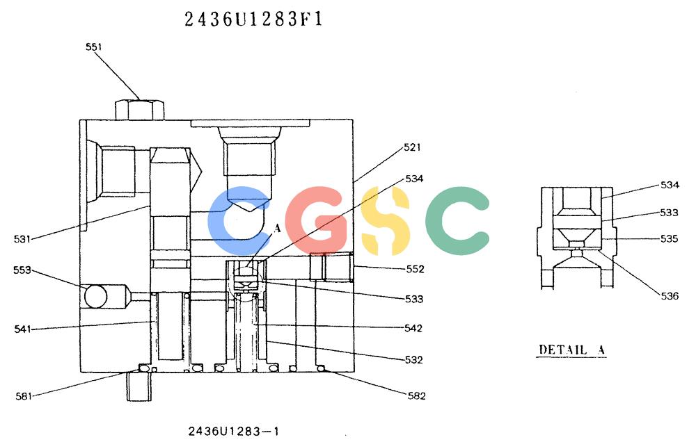 神钢零件查询(K907LC) - MARK II EXCAVATOR BTW YQU0001 - YQU0400 (1/87-12/03) (11-011) - VALVE ASSY, REDUCTION Kobelco