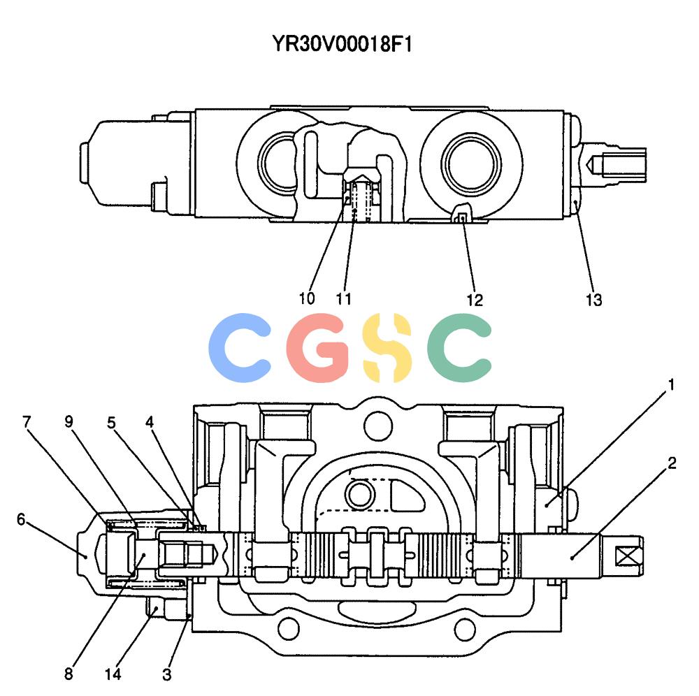 纽荷兰零件查询(E70SR) - MIDI CRAWLER EXCAVATOR ASN YT04-07175 (07-014) - SECTION ASSY, SPOOL New Holland Constructuion